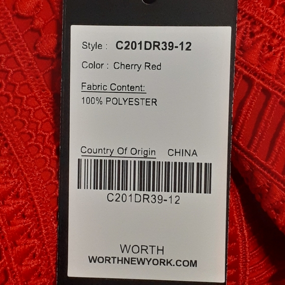 WORTH CHERRY RED PLEATED TO THE FLOOR DRESS NWT WOMEN'S SIZE 12 - Picture 13 of 14